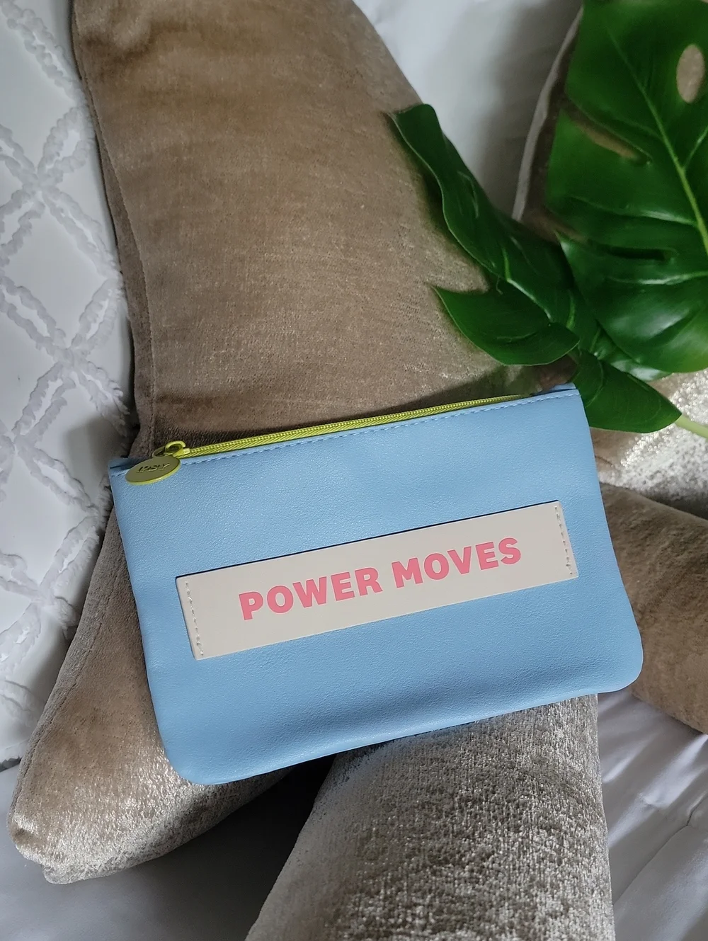 Blue 'Power Moves' Zip Pouch - Women Bags